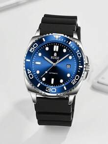 RUIGE Reloj automático mecánico clásico de negocios RUIGE para hombres, con pantalla de calendario, correa cómoda, luminoso y minimalista reloj deportivo de moda para hombre - Acción de Gracias