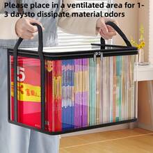 Transparent PVC Storage Bag With Flip Cover & Window - Multipurpose Storage Box For Toys, Party Favors, Crafts, Books, School Supplies, Snacks - Durable Rectangular Home Organization Box, Christmas Gift, Halloween Gift, XL/38*32*24cm, L/32*25*24cm