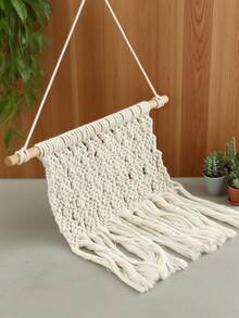 1 pieza Colgante de pared de encaje y tejido a ganchillo estilo bohemio con pinzas para fotos, decoración artesanal bohemia blanca para el hogar, adecuado para decoración de pared en dormitorios, apartamentos, dormitorios - Multicolor - Ver 2