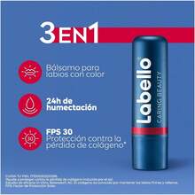 LABELLO Bálsamo Labial Caring Beauty Red (4.8 g), Color Intenso y Cuidado Duradero con Vitamina E y Aceite de Almendras Orgánico - 1 - Ver 6