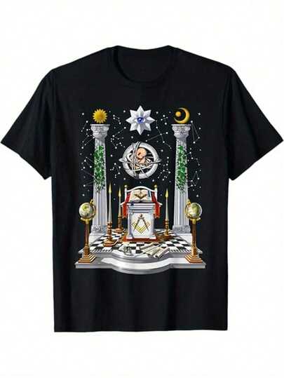 Camiseta de la Logia Masónica, Compás Masónico, 100% Algodón, Regalos para Hombres, Papá, Esposo, Abuelo, S-XXXL, Negra