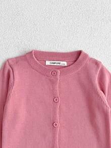 Chaqueta de punto de aire acondicionado de unicolor para niñas, verano - Rosa vieja - Ver 3