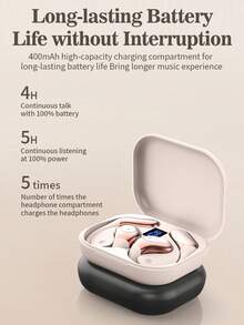 1 Pair Of Wireless Open-Ear Bone Conduction Earphones Ear-Hook Sports Running Heavy Bass Long Battery Life Headphones Unisex Style Smart Voice Assistant Wake-Up AI Translation Noise Reduction Digital Display