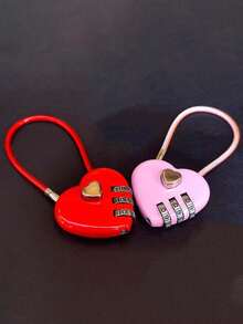Candado con forma de corazón, candado de combinación lindo para taquillas, candado de amor digital con código, mini candado de amor, candado de combinación para puerta exterior en forma de corazón, color rosa, pequeño candado de viaje para equipaje, candado de combinación metálico con forma de corazón, código de 3 dígitos, sin ensamblaje, sin carga, sin batería - Candado de para equipaje, taquillas, mochilas, joyeros, accesorios de viaje y vacaciones, accesorios para taquillas escolares