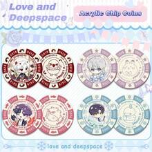 1pc Hot Game Love And Deep Space Chip Coins - Anime & Gaming Accessories - Acrylic Poker Chips - Tabletop Games - Party Supplies - Collection & Decor - Tabletop Game Accessories - Share Happy Moments With Friends - Multicolor - View 3
