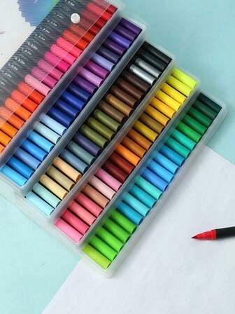 12/24/36/48/60/80/100/120支装双头马克笔细头和毛笔素描彩色水彩画专业绘画艺术马克笔适用于学校学生文具