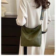 This Year's Popular Bags For Women: Large-Capacity New Style Fashionable Wide-Band Messenger Bags, Niche Popular Tote Bags - 綠色 - 查看 2