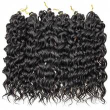 Păr croșetat Ocean Wave 18/24 inch 6 pachete păr croșetat cu onduleuri adânci păr sintetic creț împletit croșetat