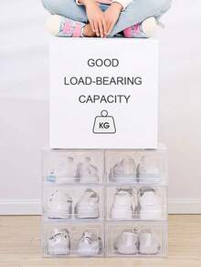 12/6pcs Clear Shoe Boxes Stackable Shoe Storage Boxes For Closet Sturdy Shoe Box Storage Containers With Clear Door Plastic Shoes Case Thickened Drawer Case Plastic Shoe Boxes Stackable Box Shoe Organizer Shoebox Organizer Containers For Sneakers - View 7