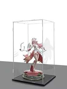 组装透明亚克力盒：收藏品、人偶和玩具的完美展示盒（4x4x4 英寸；10x10x10 厘米）圣诞节、万圣节、感恩节礼物 - 黑色 - 查看 4