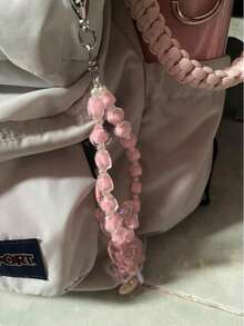 1pc Handmade Beaded Heart Shaped Phone Lanyard, Phone Charm Accessory, Anti-Lost Phone Strap, Bracelet Pendant, For Friends Halloween Accessories Teachers Day Christmas Gift Ideas