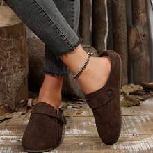 Women Summer Break Shoes Simple Metal Decor Flat Casual Loafers - 咖啡棕 - 查看 8