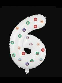 1个32英寸白色数字铝箔气球，适用于一周岁生日派对、周年纪念、节日、服装道具 - 白色 - 查看 25