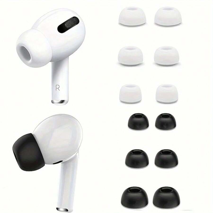 3 Pairs Of Cotton Replacement Ear Tips Compatible With AirPods Pro 1st/2nd Generation, Multi-Size, Skin-Friendly - Multicolor - View 1
