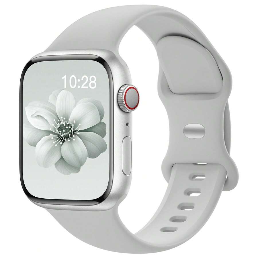 運動手錶錶帶,適用於 38mm、40mm、41mm、42mm、44mm、45mm、49mm、46mm,矽膠錶帶,適用於 Series 10、9、Ultra、8、7、6、5、4、3、2、1、SE,男女通用 - 灰色 - 查看 1