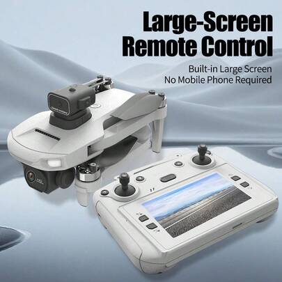 8K HD Professional GPS Drone With Brushless Motor, Intelligent Obstacle Avoidance, One-Click Return, Optical Flow Positioning And Hovering, 4.5-Inch Remote Control Screen, Colorful Marquee, Aerial Photography Device, New Year Gift, 2 Or 3 Battery Optional