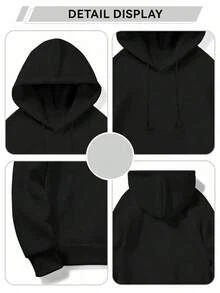 Black Hoodie With HALF HOOD HALF HOLY Text Print - Casual Streetwear For Men