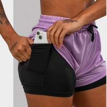 Women Sports Shorts - Màu tím - Xem 5