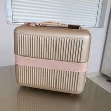 Travel Toiletry Bag ABS Rigid Makeup Organizer Carry-On Case TOP - Gold - View 4