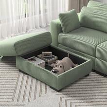 Multi Person Combination Sofa,Highly Resilient Sponge,Solid Wooden Frame,Single Seater Sofa,Storage Bench,Corduroy Sectional For Living Room,Anti-Scratching - Màu xanh Ô liu - Xem 10