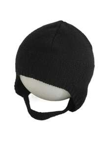 1 pezzo Cappellino con paraorecchie per neonati, berretto lavorato a maglia di colore unito adatto per neonati maschi e femmine, per autunno/inverno/primavera, per proteggere testa e orecchie dal freddo