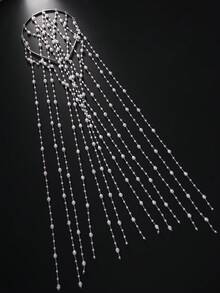 1 szt. Nowa, stylowa opaska na głowę z frędzlami w kratkę, elegancka opaska do włosów dla kobiet, ozdoba na głowę, biżuteria na głowę, ozdoby do włosów, biżuteria do włosów, łańcuszek na głowę, łańcuszek z wisiorkiem, ślub, stylizacja na imprezę, akcesoria do włosów, przyszła panna młoda, akcesoria do włosów dla kobiet - Srebro - Zobacz 5