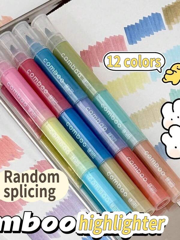 Stapelbare Soft-Tip Leuchtstift-Marker, tragbare bunte Textmarker für Journaling, Studenten, Markieren von Highlights, Stressabbau, lustiges Schreibwaren