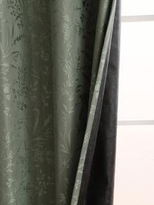 1 件全新奢华遮光厚蕾丝涂层穿孔窗帘 - 綠色 - 查看 9