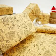 6 pezzi Set di carta da regalo natalizia in carta kraft con Babbo Natale - Adatto per incartare regali, avvolgere profumo, confezionare vestiti, decorazione domestica, arti e mestieri, fai da te, borse per confezioni, decorazioni per compleanni, matrimoni, feste, ideale per decorazioni natalizie e di festa