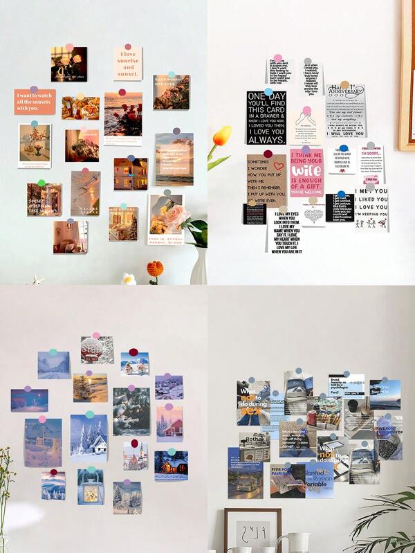 Simple And Beautiful Winter Snow Scene Cards, Printed Decorative Cards, Romantic Sunset Artistic Postcards, Creative Girl Heart Dormitory Japanese And Korean Style Decoration, Landscape Card Decoration, DIY Sticker Decoration Cards, Indoor Bedroom Wall Decoration Mingxin Cards, Room Decor, Home Decor (Gift: 2 Random Stickers) Wall Stickers Wall Sticker