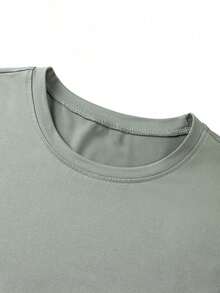 1PCSMen's Summer Casual Slogan Print Short Sleeve T-Shirt-Premium Cotton Graphic Printed Round Neck T-Shirts-365T - 綠色 - 查看 6