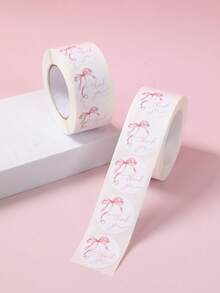 500张粉色蝴蝶结感谢贴纸，G女宝宝生日派对用品，迎婴派对装饰，性别揭晓派对装饰，粉色派对自粘装饰贴纸，信封，贺卡，礼品袋封口贴纸，婚礼装饰，派对杯瓶装饰，书籍日记本，生日礼物，派对小礼物 - 蝴蝶結 - 查看 7