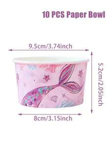 10Pcs 8oz Disposable Paper Bowl,Ice Cream Cups With Jungle Animals,Strawberries,Mermaids,Unicorns Design,Popcorn Box,Birthday Party Tableware,Picnic Party Supplies,Under The Sea Party Decor,Jungle Theme Birthday Party Decoration,Gender Reveal Party Decor,Baby Shower Decorations,1st Birthday Party Decorations - 彩色 - 查看 12
