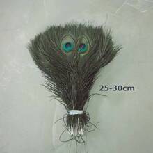 High Quality Natural Peacock Feathers 25-30cm Home Decoration Long Feather Vase Flower Arrangement Decoration Peacock Feathers - Green - View 2