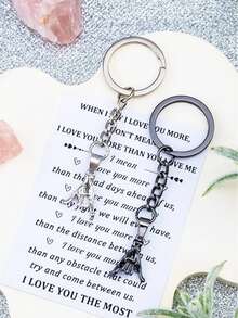 1 par, llavero personalizado para parejas, iniciales personalizables, romántico, grabado con láser, adecuado para llaves, bolsas, colgantes, se puede usar como regalo, Día de San Valentín, Halloween, Navidad