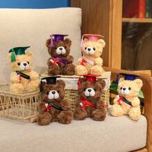 可爱18厘米毛绒泰迪熊，戴着毕业帽，卡通玩偶，毕业纪念礼物，泰迪熊玩偶，毕业熊毛绒玩偶 - 18公分 - 查看 5