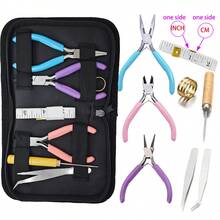 Bộ dụng cụ tự làm trang sức 8 món, bao gồm 3 loại kìm, 2 nhíp, 1 dùi, 1 kìm bấm vòng, 1 thước kẻ. Phù hợp cho người mới bắt đầu và người có kinh nghiệm, cần thiết cho việc sử dụng tại nhà. - Nhiều màu - Xem 12