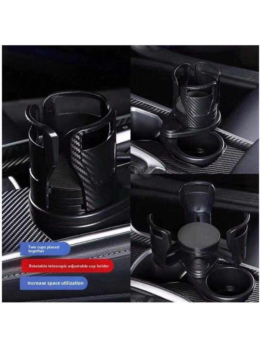 1 Stück multifunktionaler Getränkehalter, doppelstöckiger ausziehbarer drehbarer Getränke- und Instantnudelhalter für das Auto, universelles Autoaccessoire, einstellbarer Getränkeorganizer, platzsparend, geeignet für Kaffee, Wasserflaschen, Dosen, Snacks, unverzichtbar für Roadtrips, Reisen, Familie, Freunde, Feiertage wie Weihnachten, Thanksgiving, Herbst, modische Schlüsselwörter mit hoher Konversion, funktional, vielseitig, einfach zu installieren, modernes Autoinnere, Geschenk für Fahrer, Pendler, Studenten, Büro, Alltagsgebrauch