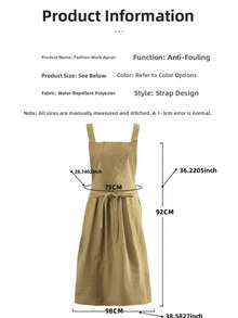 Avental impermeável, avental longo vintage com bolsos para mulheres, adequado para cozinhar, assar, pintar, cozinha, jardim, ao ar livre