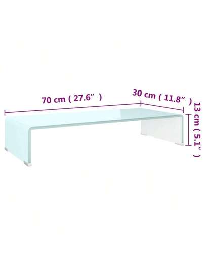 VidaXL TV St /Monitor Riser 70x30x13 Cm Glass Groen view 2