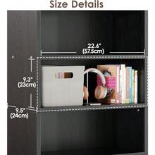 5Tier Open BookshelfLibrary Bookcase With Storage Shelves Floor Standing Shelves For Home Office Living Room Bedroom Black
