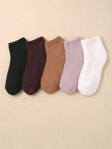 5/10 Pairs Of Dark Colored Children's Socks, Autumn And Winter Socks With Fleece Socks, Suitable For Daily Life In Autumn And Winter To Keep Warm For Boys And Girls - Multicolor - View 9