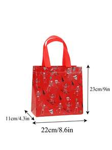 25 个圣诞礼品袋，另类圣诞元素带手柄无纺布礼品袋 - 节日骷髅设计，涤纶，适合生日、周年纪念日和节日礼物交换，圣诞礼品袋 - 彩色 - 查看 11