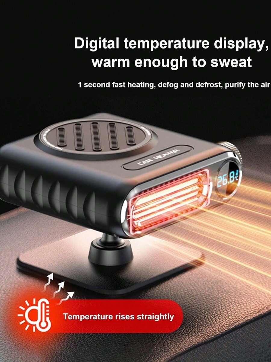 Portable Dashboard Air Defroster, Universal Car Heater, With Plug In Cigarette Lighter, Window Defroster For Car, SUV, Jeeps, Trucks, Essential For Winter Driving, Ideal Gift, Car Accessories