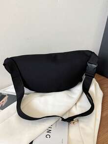 Bolso bandolera de nailon de moda, bolso de hombro de unicolor, bolso cruzado casual de mujer para deportes al aire libre