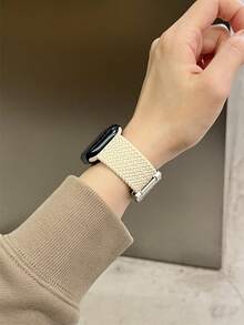 1条男女通用尼龙表带，兼容，尺寸包括42mm、38mm、40mm、41mm、44mm、45mm、46mm和49mm，时尚智能手表替换表带，适用于Series Ultra2、Ultra SE2、SE 11、10、9、8、7、6、5、4、3、2、1等型号，是返校学生的理想礼物 - 星光色 - 查看 3