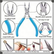 Bộ dụng cụ tự làm trang sức 8 món, bao gồm 3 loại kìm, 2 nhíp, 1 dùi, 1 kìm bấm vòng, 1 thước kẻ. Phù hợp cho người mới bắt đầu và người có kinh nghiệm, cần thiết cho việc sử dụng tại nhà. - Nhiều màu - Xem 7