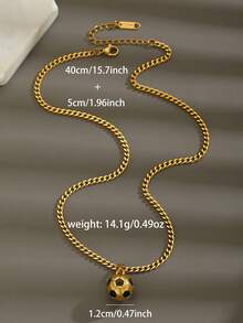 1 chiếc dây chuyền mặt dây chuyền hình quả bóng đá phong cách hip-hop sáng tạo dành cho người yêu bóng đá, làm bằng thép không gỉ, phù hợp với trang phục đường phố cho bé trai, quà tặng sinh nhật cho trẻ em, trang sức tinh tế. - Nhiều màu - Xem 10