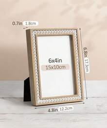 Natural Wood Bead Boho Photo Frame 10x15cm 13x18cm, Rustic Pine Wall Decor for Anniversary Birthday Christmas Mothers Day Gift, Aesthetic Room Decor for Her