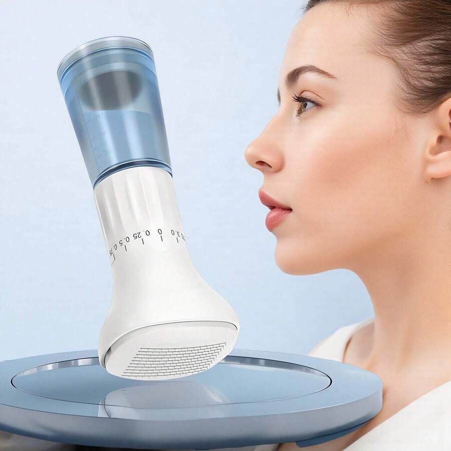 [Updated 2025] Titanium Microneedles Derma Roller With 10ml Storage Space - Adjustable Microneedle Micro Needle Skin Care Tool, Microneedling Roller For Men And Women (White) - 藍白色 - 查看 1